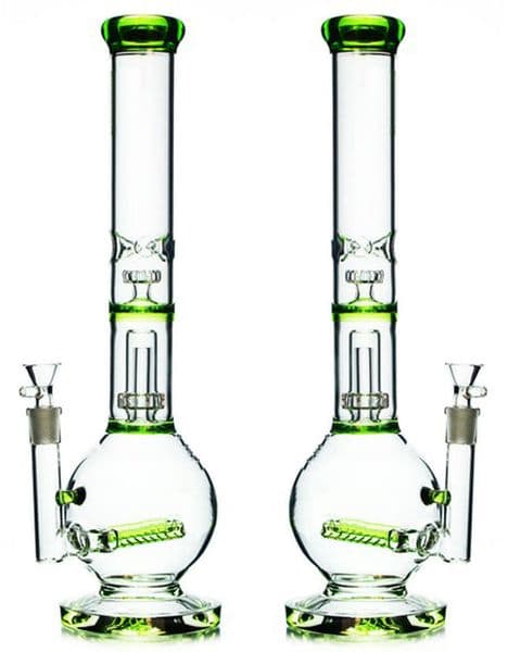 Vintage 16inch Diamond inline percolator Glass BONG Hookah Smoking Pipes Oil Burner with bowl or Banger can put customer LOGO
