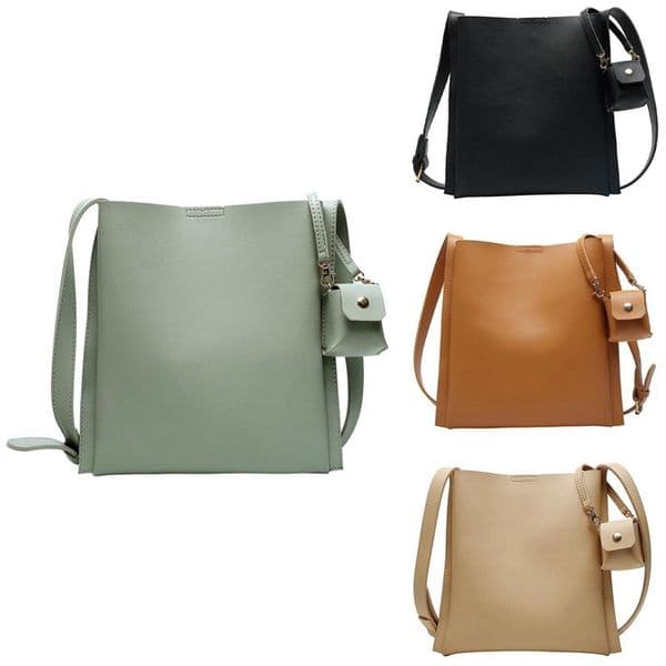 ASDS-Large Capacity PU Leather Shoulder Bags Women's Solid Color Handbags and Purses Hand Bag Women Trending Bags