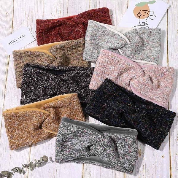 Hairband Yarn Colorful Knitted Warm Headband Woman Winter Ear Warmer Elastic Hair Band Wide Hair Accessories