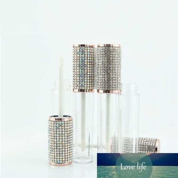 6ml Round Lip Gloss Tubes Transparent Bottle Body Plastic Empty Lip Gloss Containers with Rhinestones Filling Bottles Cosmetic