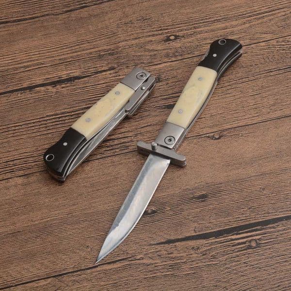 High Quality Tactical Folding Knife D2 Satin Blade Cow Bone Handle Outdoor Camping Hiking EDC Pocket Knives With Nylon Bag