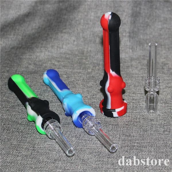 14mm Silicone Pipe Creative Smoking hand Pipe Travel Tobacco Pipes Cigarette Tubes Titanium tip