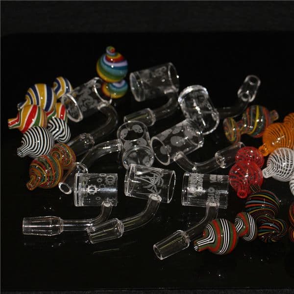 Newest pattern high quality domeless quartz banger nail 90 Degrees 14mm male OD 22mm 100% real Quartz Banger Nail for glass water bong