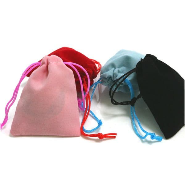 5x7cm Velvet Drawstring Pouch Bag/Jewelry Bag Christmas/Wedding Gift Bags Black Red Pink Blue 4 Color Wholesale