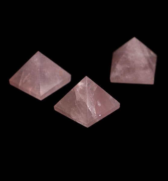 Natural Crystal Pyramid Gemstone Novelty Items Rose Quartz Point Chakra Reiki Healing Feng Shui Spiritual Energy Statue Figurine Decoration Arts and Crafts Pink