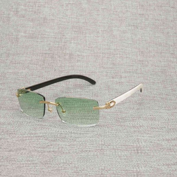 Ancient Natural Buffalo Horn Sunglasses Men Ancient Wood Eyewear Square Rimless Frame for Women Outdoor Shades Oculos Gafas 012N French nice ww