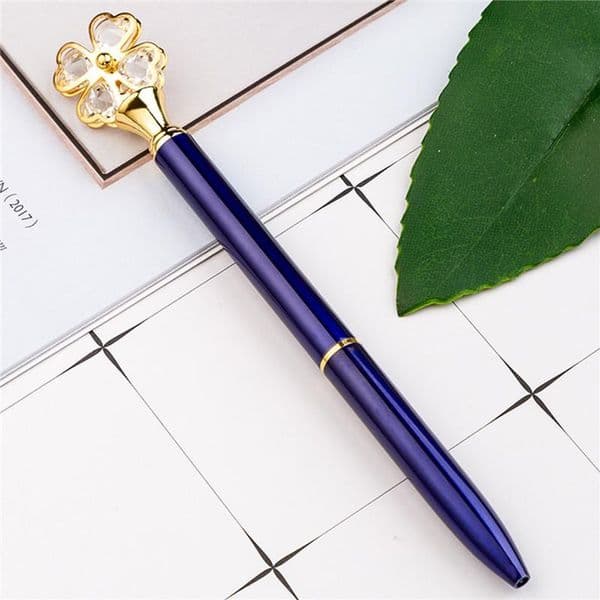 DHL Creative Diamond Metal Diamond Four-leaf Clover Ballpoint Pens Signature Pen School Office Supplies Business Pen Student Gift
