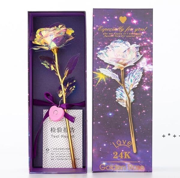 Romantic Gold Foil Plated Rose Flower Flashing Luminous Colourful Golden Roses Mother's Day Valentine Anniversary Gift Wedding LLD12647