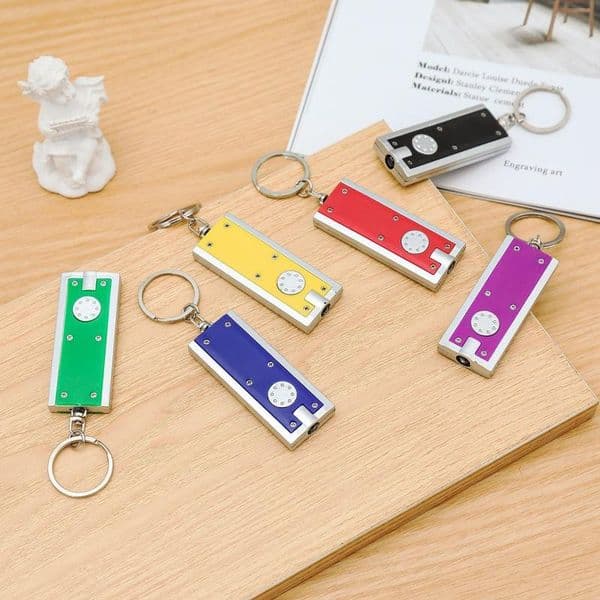 200pcs LED Toys Keychain Light Box-type Key Chain Ring advertising promotional creative gifts small flashlight Keychains 5.9*2.4cm