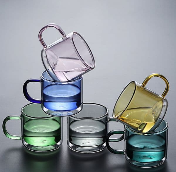 The latest 8.5OZ coffee milk mug, double-layer heat-resistant glass, a variety of styles to choose from, support for custom logos