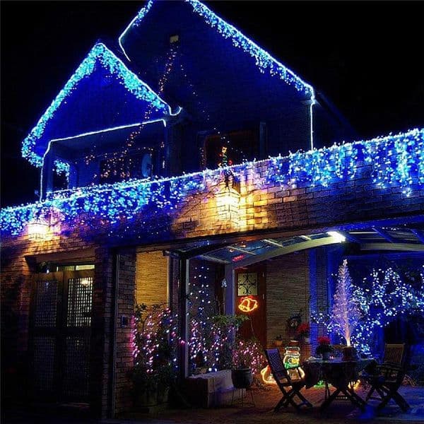 Christmas Lights Waterfall Outdoor Decoration String 5M Droop 0.4-0.6m Led Light Curtain Strings Lighting Party Ggarden Eaves Decoration