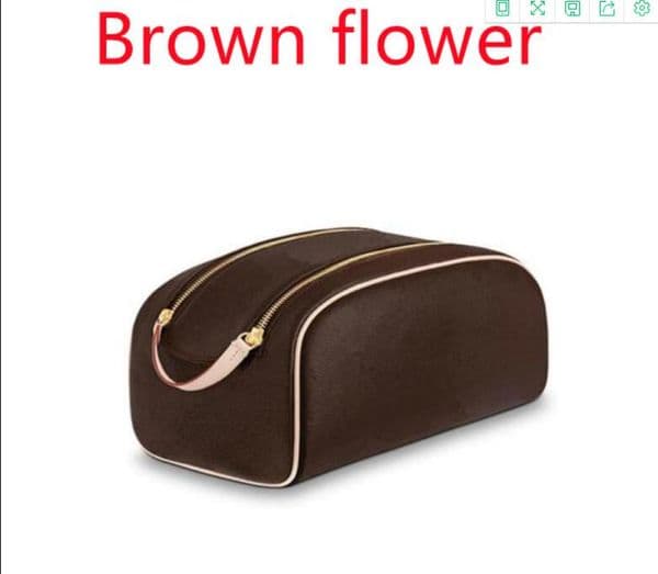 2021 classic fashion travel purses zipper bags leather women luxurys wash cosmetic bag Designers makeup toiletry Pouch