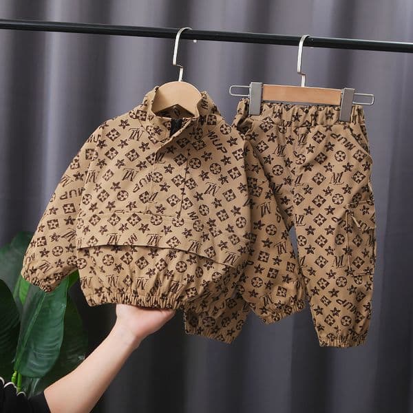 Infants Baby Kids Boy Two Piece Outfits Fashion Casual Tracksuit Pullover Jacket Coat Tops +Big Side Pocket Pants Sportswear Toddler Clothing Set 95% Cotton
