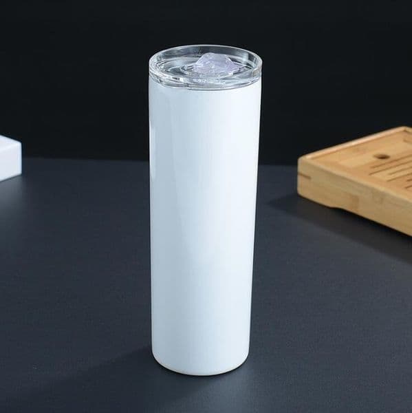 20oz 30oz Skinny Tumblers Blank Sublimation Slim Cup Coffee Mugs with Lid and Plastic Straw Beer Mugs SEA SHIPPINGT2I52111