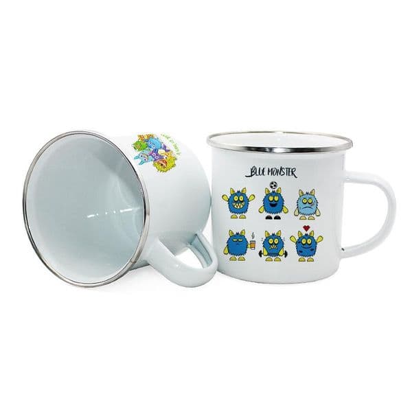 30pcs 12oz Sublimation Enamel Mug Heat Transfer Enamelled Tumblers with Handle 350ML Blank White Sublimated Coffee Mugs Drinking Cups A02