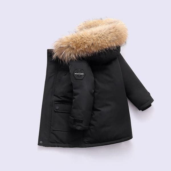 OLEKID 2021 Winter Down Jacket For Boys Real Raccoon Fur Thick Warm Baby Outerwear Coat 2-12 Years Kids Teenage Parka