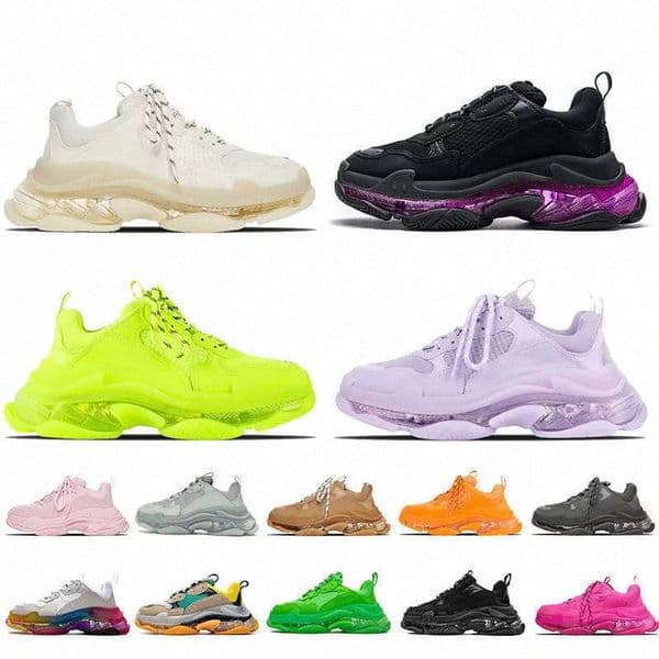 with box men women designer casual runner Running Shoes triples s sneakers green Paris 2.0 17 fw paris triple Luxury Mens Womens platform sports shoe black white E2ZM#