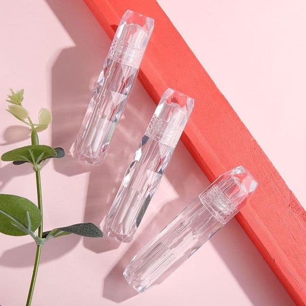 2021 3ml Empty ABS Clear Crystal Lipstick Tubes Lip Glaze Bottle Wand Tube Women Girls Beauty Makeup Tool DIY Sample Vials