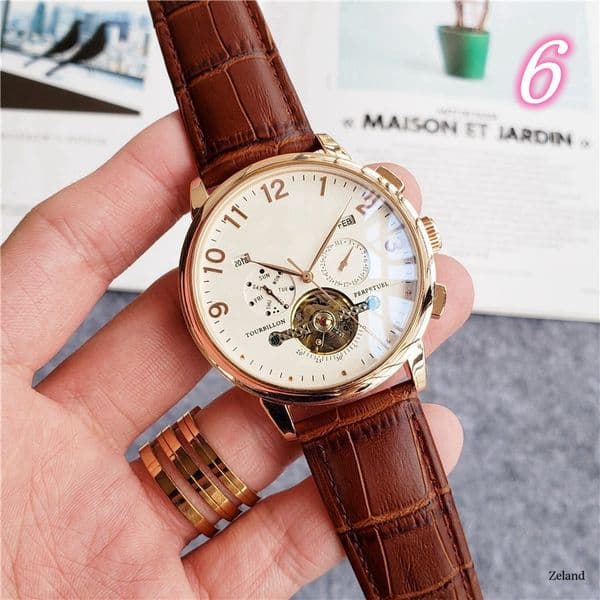 2021 new high quality luxury mens watches Large flywheel Five stitches 45mm size automatic Mechanical watch Top brand Business Casual Fashion series