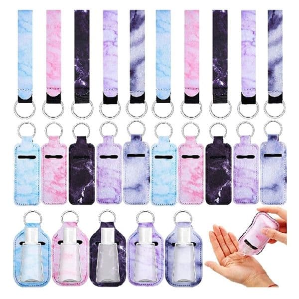 Designs Wristband Keychain Great Gift Sports Printed Key Holder Colorful Lipstick Holders Lipstick Cover Lip Balm Holder