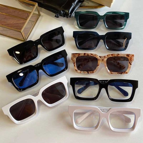 Fashion sunglasses square thick plate frame European and American style star hip-hop polarized glasses unisex size 50-22-145 with original box