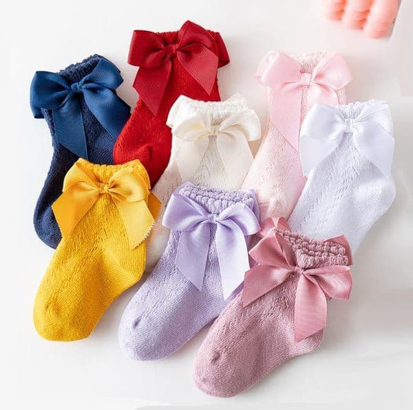 Baby Socks Lace Bow Princess Sock Girl Cotton Dance Socks Summer Breathable Children Footsock Boutique Kids Footwear 8 Styles