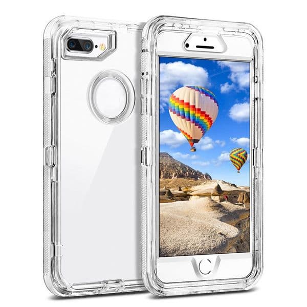For Iphone 8 Plus Case 3in1 Cell Phone Cases Soft TPU Bumper Clear Transparent Hybrid Protective Cover Compatible with 14 13 12 11 15 16 Pro Max XR XsMax SE 3