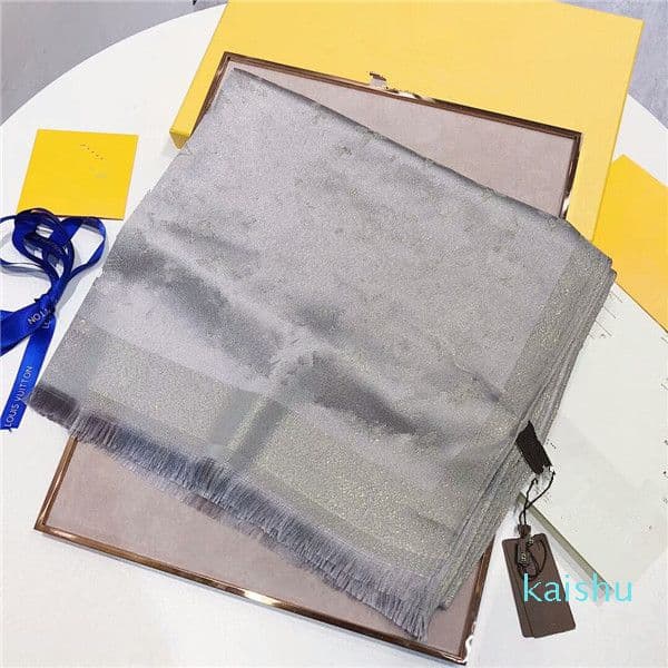 Fashion women four seasons autumn winter thin long silk wool scarf 180*70cm scarf shawl classic gold thread letter scarf1