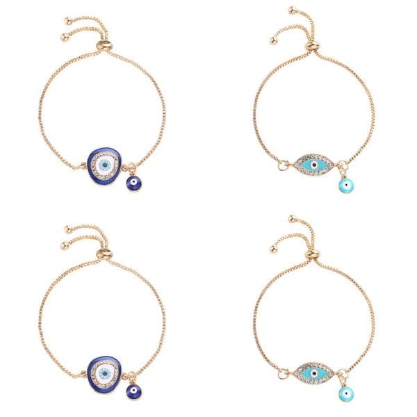 Turkish Lucky Blue Crystal Evil Eye Bracelets For Women Handmade Gold Chains Lucky Jewelry Bracelet woman jewelry 71 R2