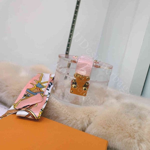 Plexiglass luxurys designers storage Bags Scott PVC box ladies fashion single shoulder female messenger bag Clear Makeup Cosmetic design