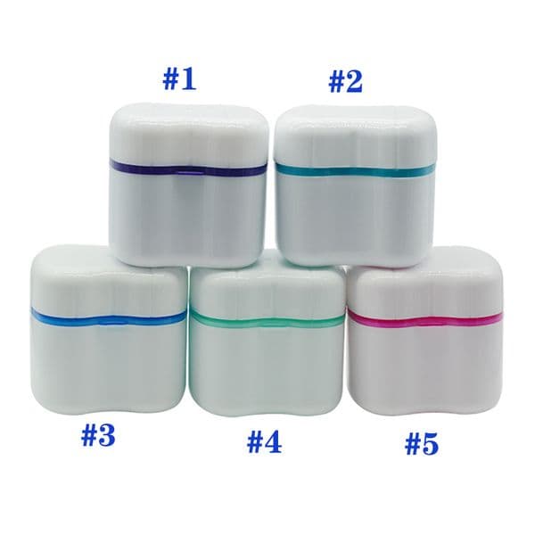 Denture Box Retainer Invisalign Bath With Basket Dental False Teeth Storage Boxes blue/green/pink colors