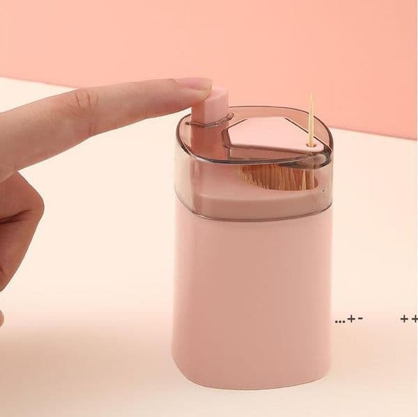 Automatic Toothpick Holder Container Creative Plastic Household Table Toothpick Storage Box Portable Toothpick Bucket Dispenser LLA8733