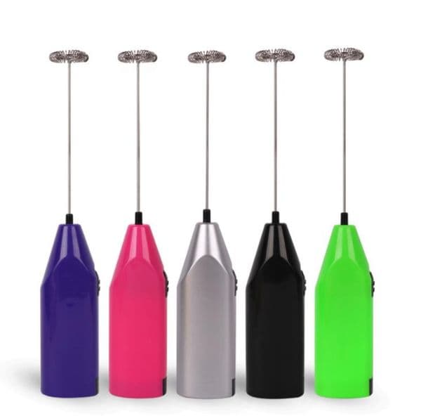 Handheld Stainless Steel Coffee Milk Frother Tool Foamer Drink Electric Whisk Mixer Battery Operated Kitchen Egg Beater Stirrer SN3090