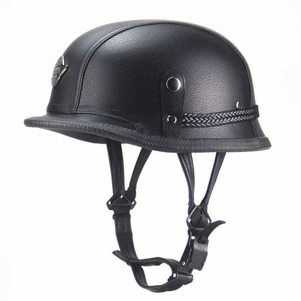 German Leather Vintage Casco Moto Motorcycle Open Face Retro Half Helmet Chopper Biker Pilot Summer. Q0630