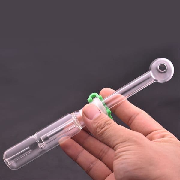 2pcs 14mm smoking Water Pipes thick hand smoking water bong Straw Oil with 14mm male glass oil burner pipes and clip