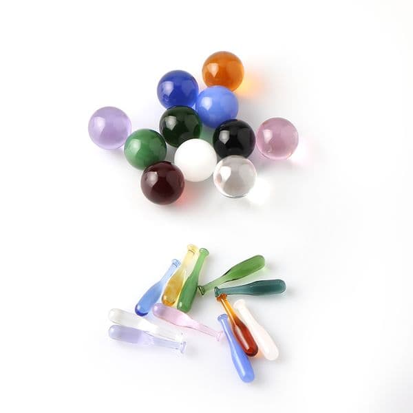 20mm OD Glass Marbles Base Ball Pearls Terp Slurpers Sets For Slurper Quartz Banger Nails Glass Bongs