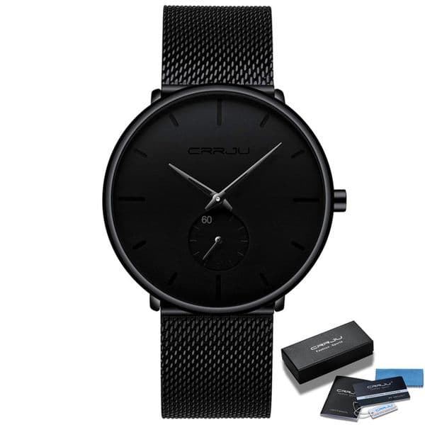 CRRJU Mens Watches Top Brand Luxury Quartz Watch Men Casual Slim Mesh Steel Waterproof Sport wristwatch Relogio Masculino orologio di lusso