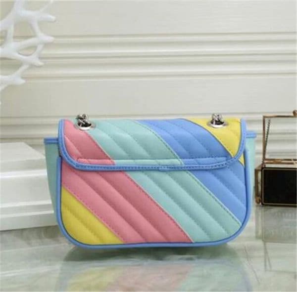 Handbag Top quality Genuine Leather Fashion Crossbody bag Metal chain Handbags Flip cover wallet purse diagonal women Shoulder Bags Wholesale 64