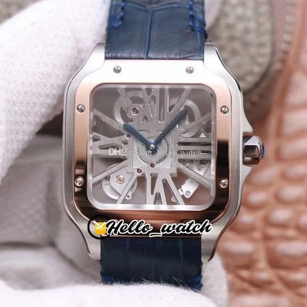 TWF Tom Holland Dumont WHSA0012 WHSA0010 Mens Watch Skeleton Swiss Ronda 4S20 Quartz Analog Mechanical Watches Two Tone Rose Gold Leather HWRX Hello_Watch