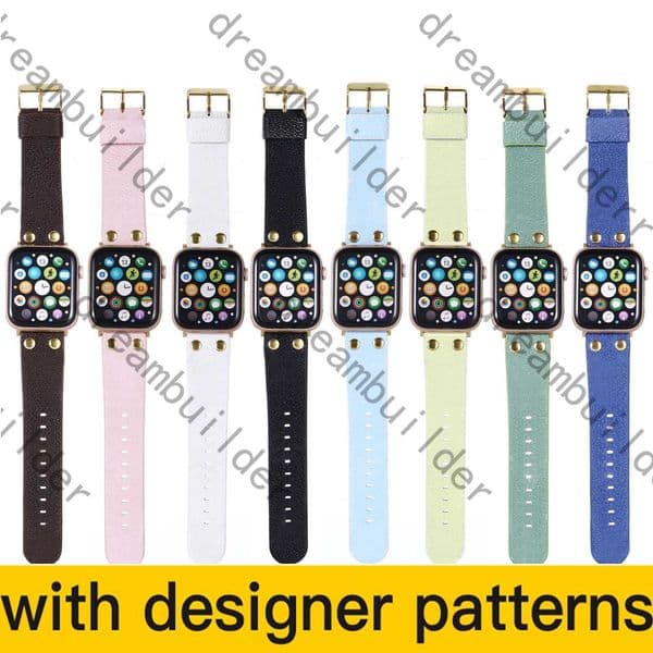 Designer Strap Watchbands Watch Band 42mm 38mm 40mm 44mm 41mm 45mm iwatch 2 3 4 5 6 bands Leather Strap Bracelet Fashion Stripes watchband fghr