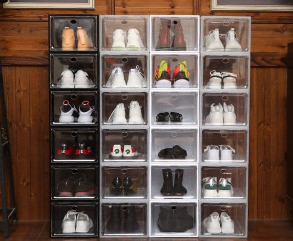 The latest 36X28X21CM magnetic clamshell shoe storage box, multi-functional and large-capacity, a variety of styles to choose from, support customization