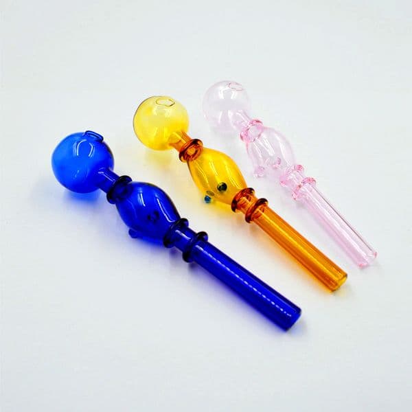 Colorful Double bubbler Smoking Hand Oil Burner Pipe thick Glass Water Pipes Bongs bowls for Oil rigs