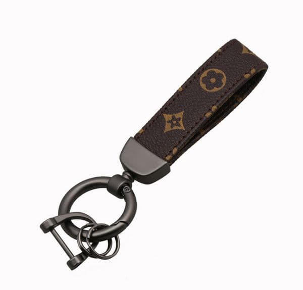 2021 Design Car Keychain Favor Flower Bag Pendant Charm Jewelry Keyring Holder for Men Women Gift Fashion PU Leather Pattern Black White