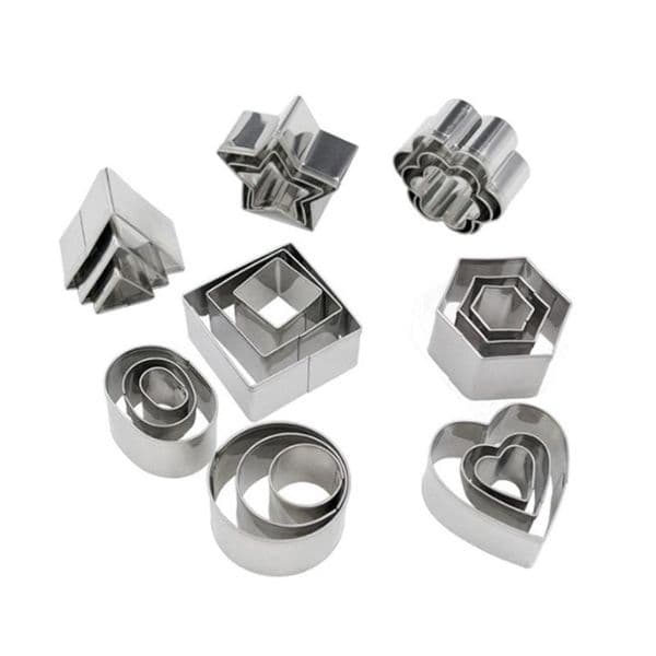 2021 3pcs/set Baking Moulds Stainless Steel baking mold Cookie Cutters Plunger Biscuit DIY Mold Star Heart for baby kids