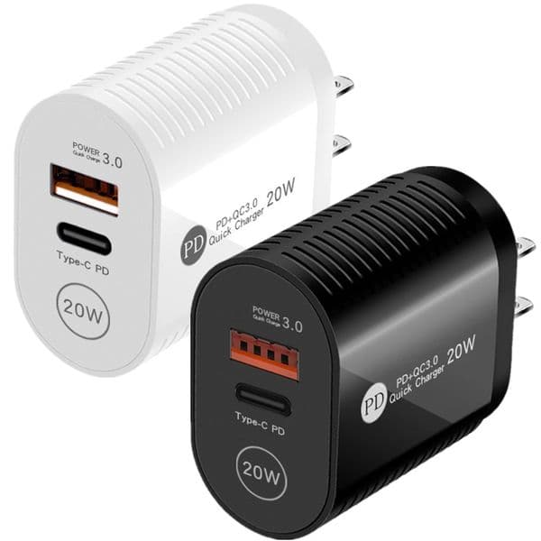 20W Dual Ports PD USB C Type c Qc3.0 Wall Eu US AC Home Travel Charger Adapters For IPad Iphone 15 11 12 13 14 Huawei Samsung Android phone With Retail Box