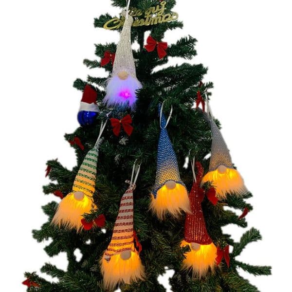Christmas tree lights Glowing doll pendant home party decorations scene layout Nordic Santa Claus decoration ball Children's holiday gifts