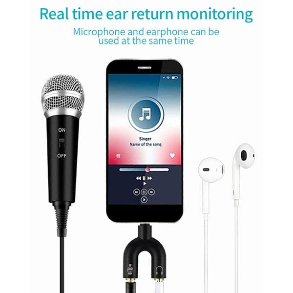 Microphones Micrófono condensador de grabación con conector 3,5mm para Karaoke, Mini micrófono teléfono, PC, ordenador, cantar, Streaming