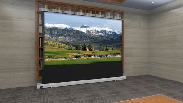 T6HCW, 16:9 HDTV Motorized Electric Floor rising front projection screen motorised floor stand screens with cinema white