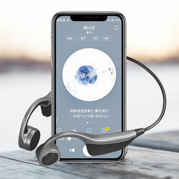 B2 Bluetooth Headphone Cell Phone Earphones Wireless Sports Running 8G Memory Ear Bone Conduction Headset