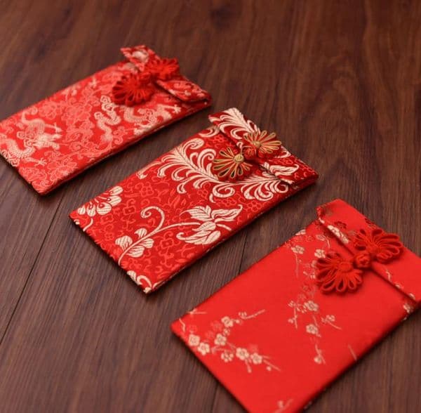 100Pcs Chinese Red Tassel Knot Lucky Money Bag Brocade Wedding Party Money-Jewelry Pocket Cloth Storage Gift Bags SN2913